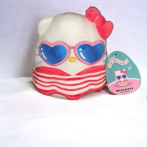 Hello Kitty 6.5-7” Squishmallow wearing sunglasses and bathing suit